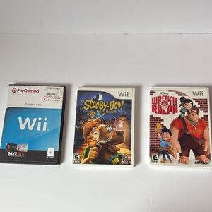 Nintendo Wii Kids Game Bundle - Scooby Doo, Tangled, & Wreck-It Ralph - 3 Games